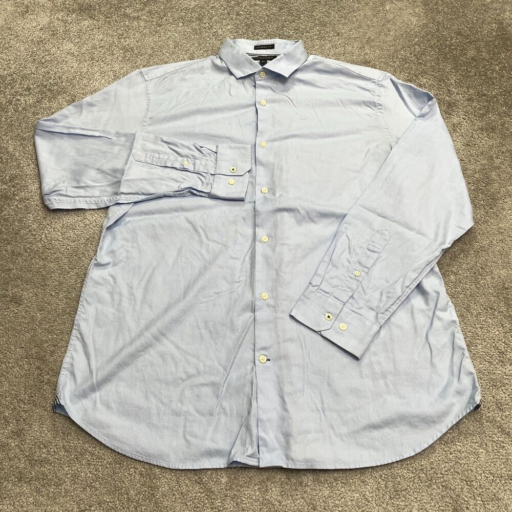Banana Republic Candem Fit Dress Shirt Mens XL Light Blue Cotton Classic Work
